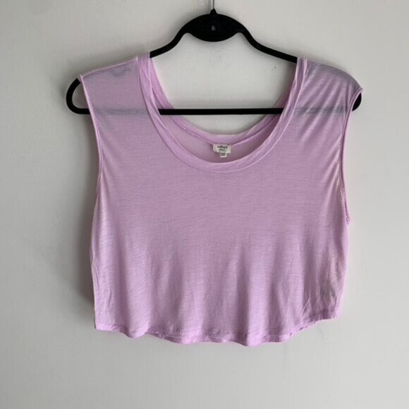 Aritzia Wilfred Muscle Tee T-shirt Cropped sleeveless lilac purple Size XS - Picture 10 of 14